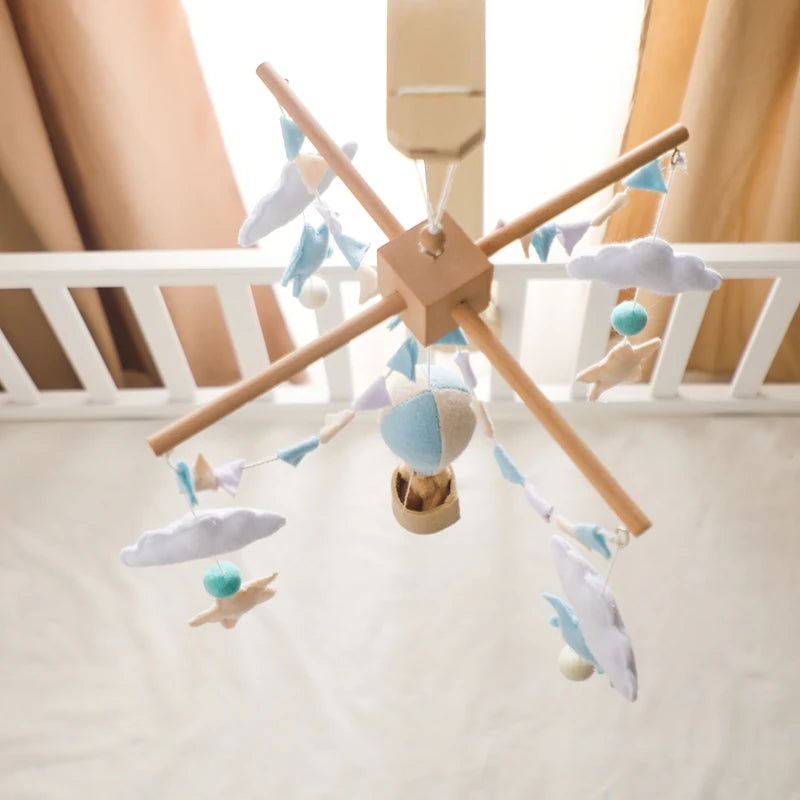 Baby Crib Mobile Wooden Bed