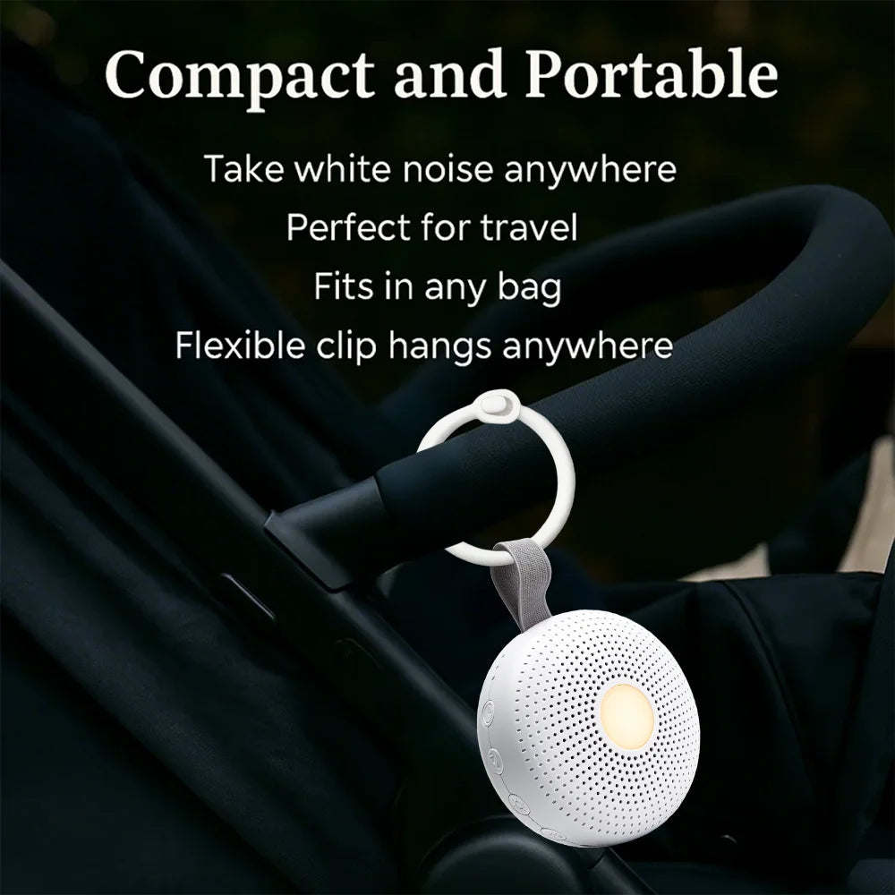 Portable Baby White Noise Machine – 15 Soothing Sounds with Smart Night Light & Nursery Lamp