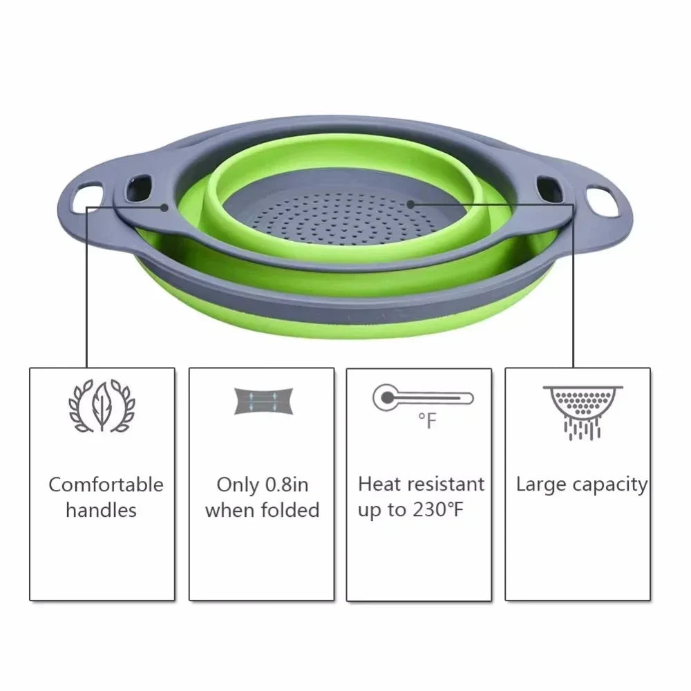 Round Collapsible Colander Silicone