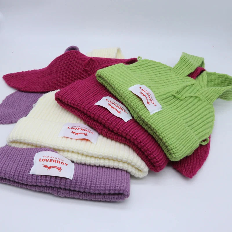 Long fox Ears Knitted Hat