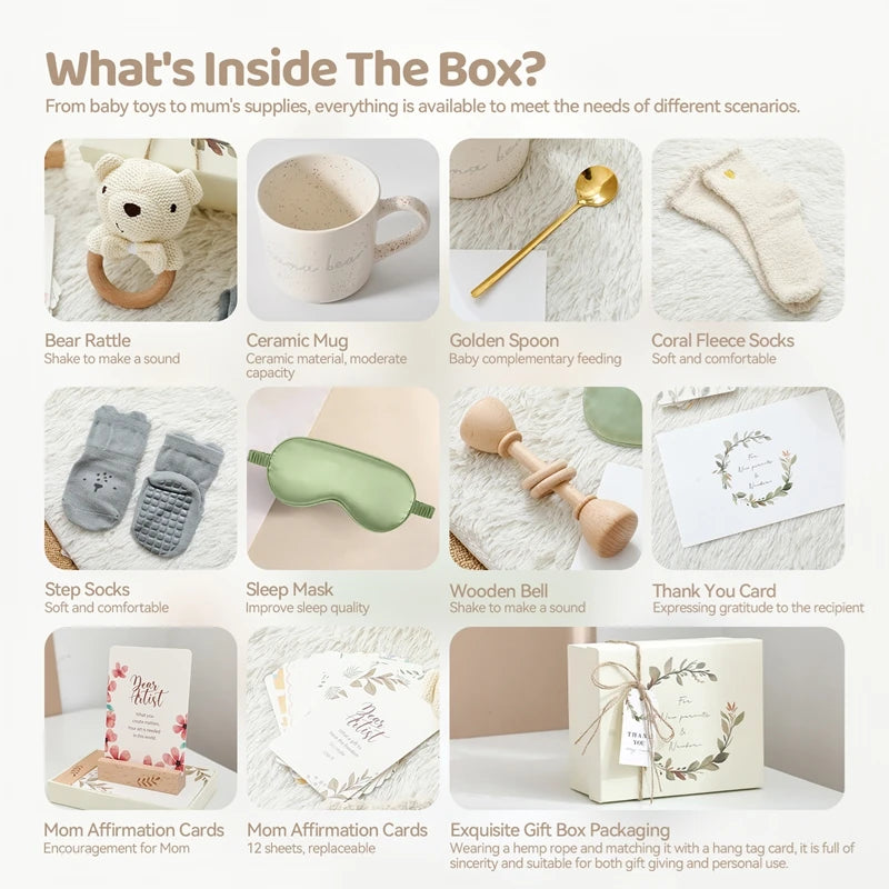 Baby Bathing Set Gift Box Wooden