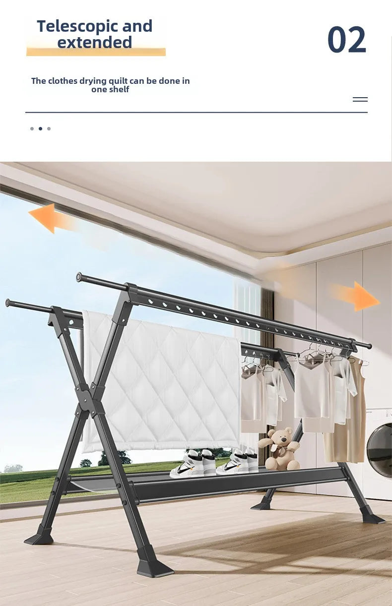 Floor-to-ceiling drying rack