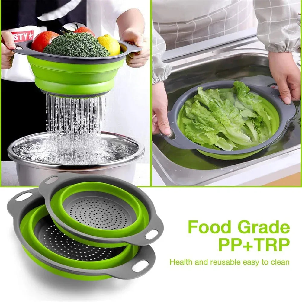 Round Collapsible Colander Silicone