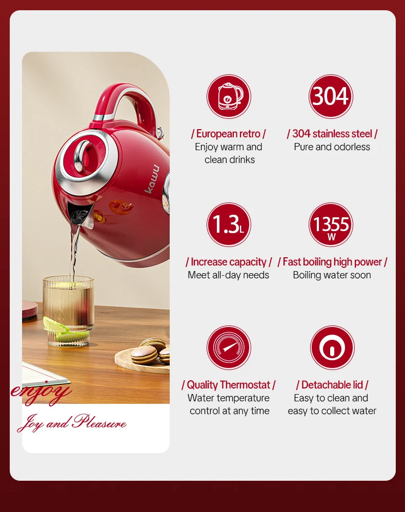 European-style retro electric kettle