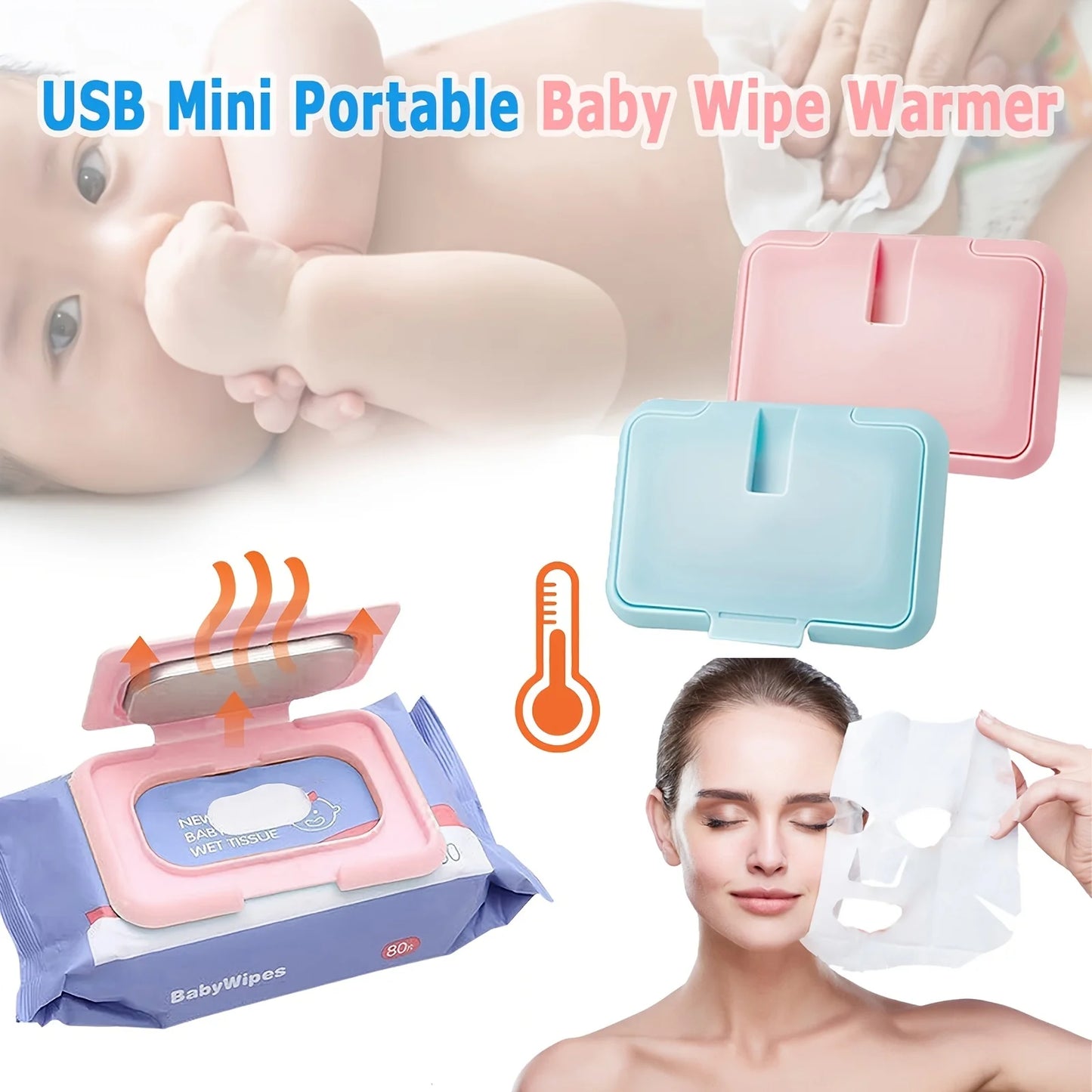 USB Mini Portable Baby Wipe Warmer