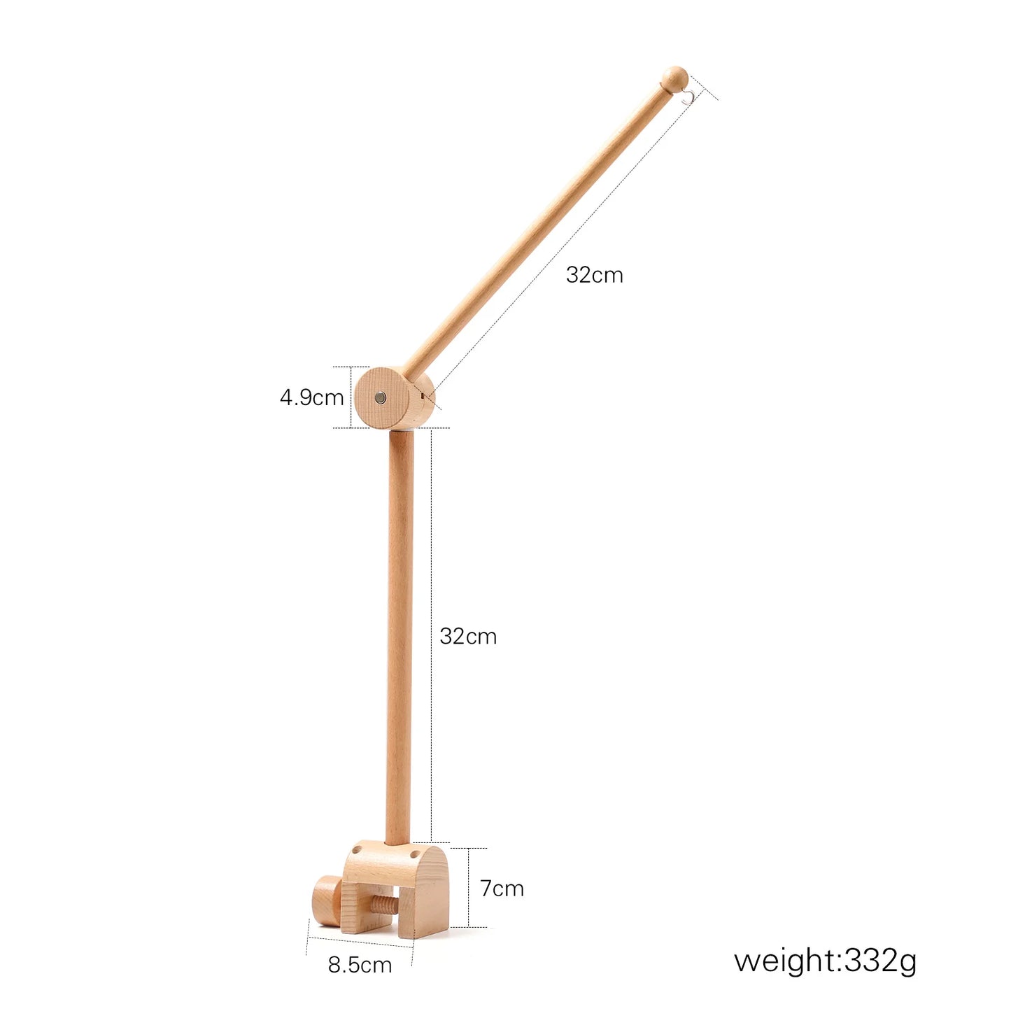 Baby Wooden Bed Bell Bracket - Soothing Mobile Toy