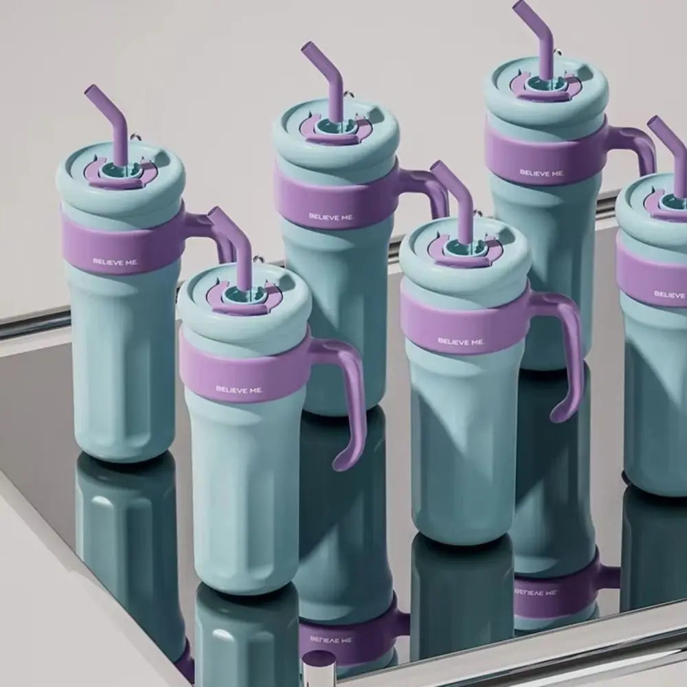 With Straw Insulated Water Bottle