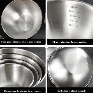 3PCS Stainless Steel Mixing Bowl Set