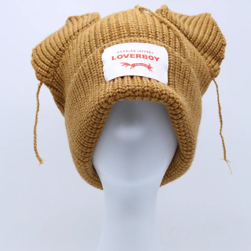 Long fox Ears Knitted Hat