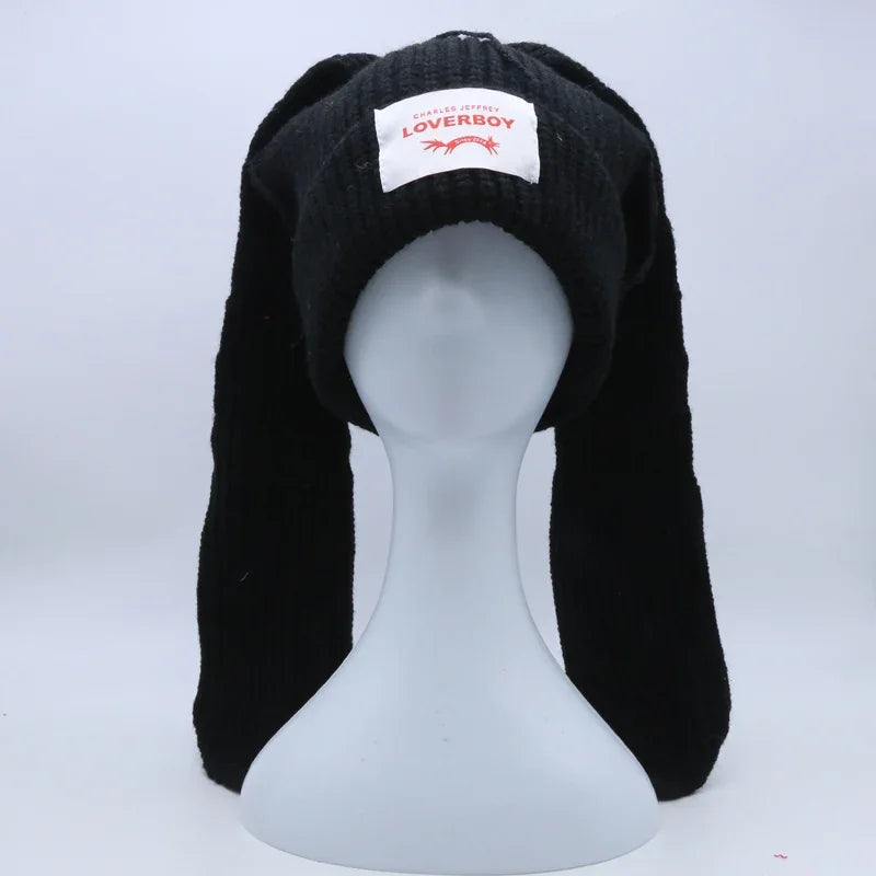 Long fox Ears Knitted Hat