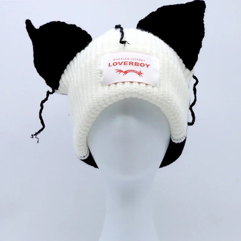 Long fox Ears Knitted Hat