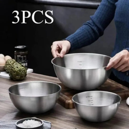 3PCS Stainless Steel Mixing Bowl Set