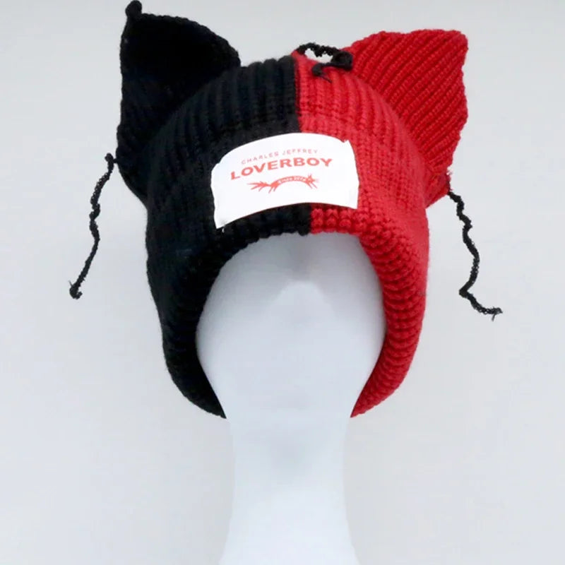 Long fox Ears Knitted Hat