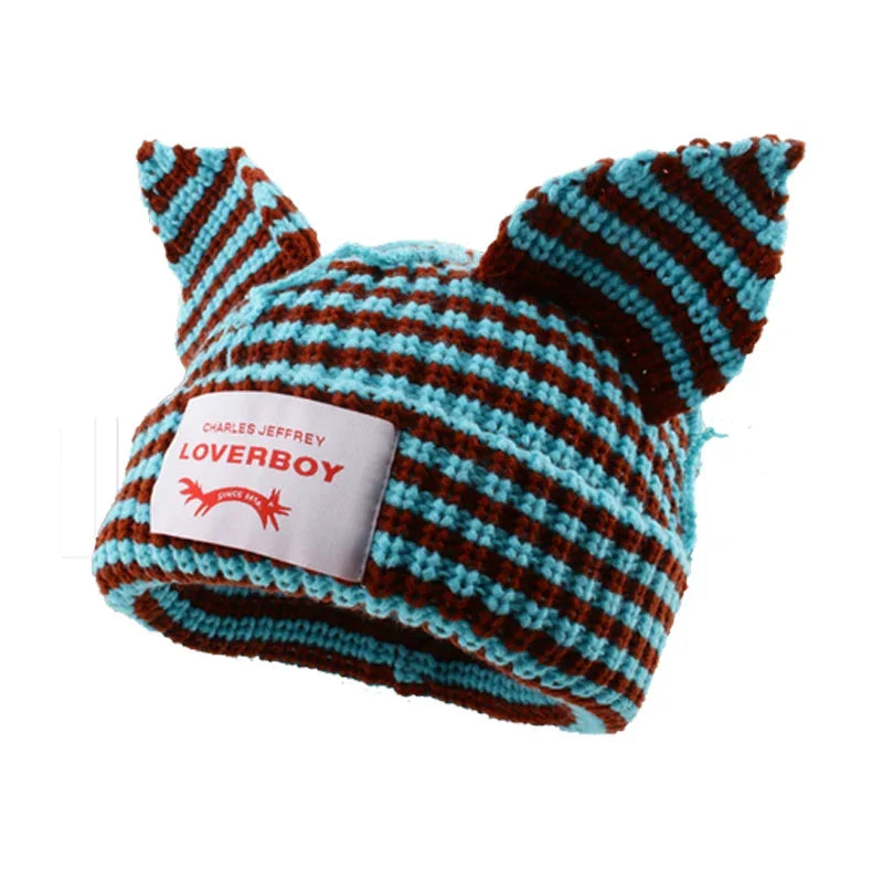 Long fox Ears Knitted Hat