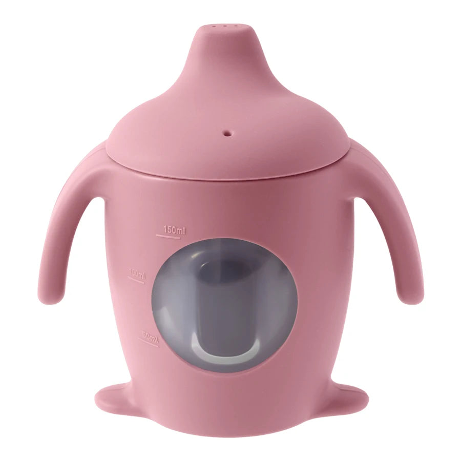 Leakproof transparent baby bottle with penguin silicone cover – Winnebab