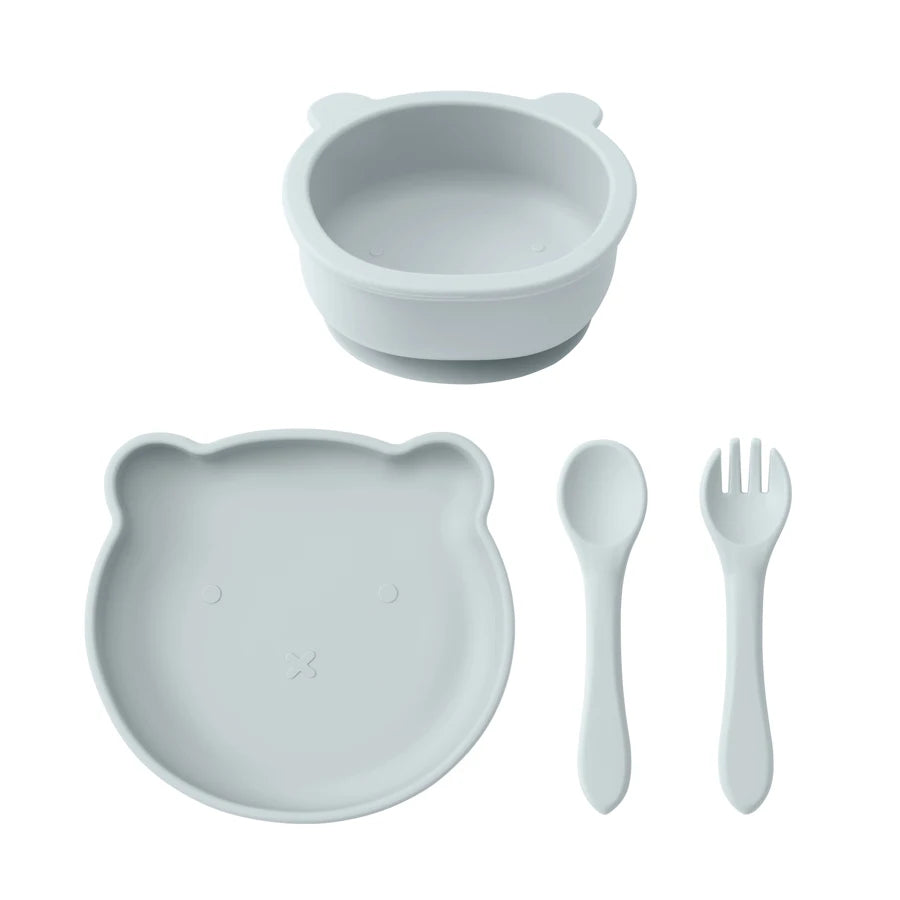 Multicolor Nonspillproof Silicone Tableware - Feeding Set