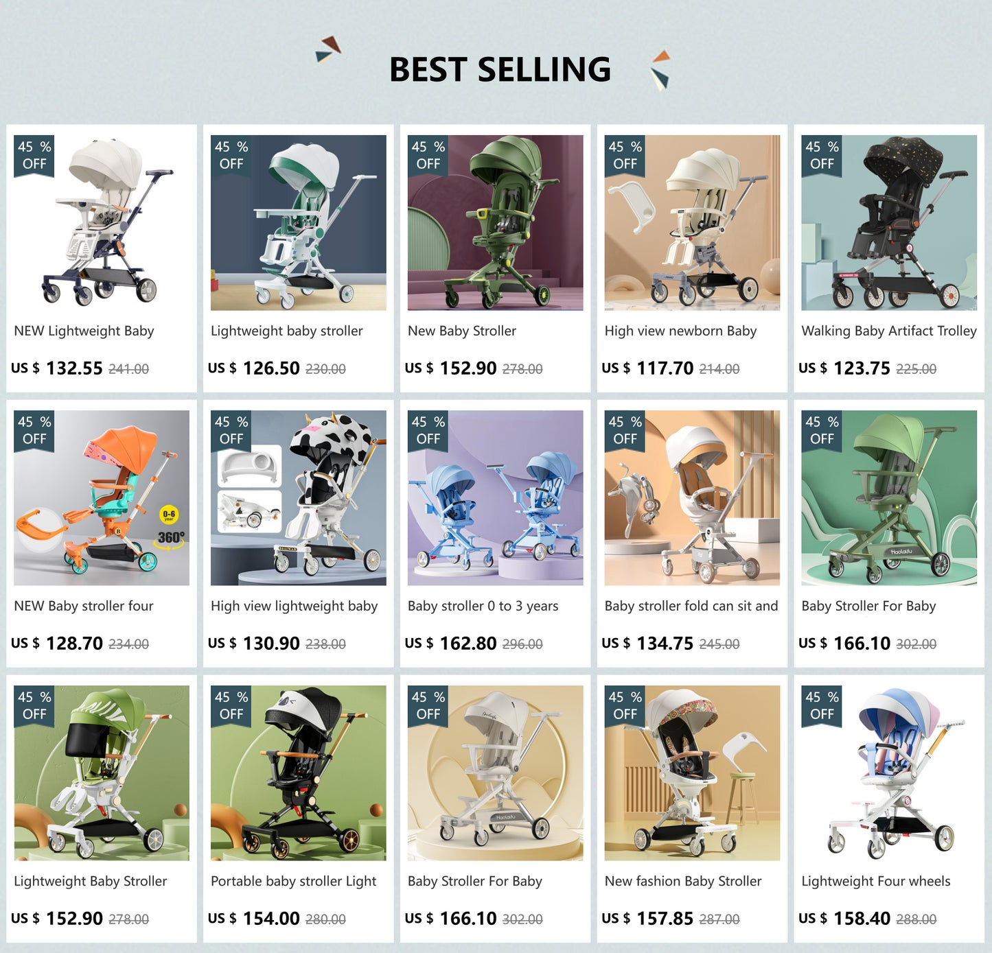 Baby stroller 0 to 3 years four-wheel stroller