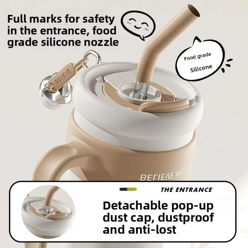 With Straw Insulated Water Bottle