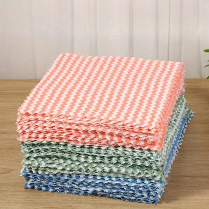 20pcs/10pcs Microfiber Cleaning Cloth Ultra Absorbent Durable Kitchen Towels