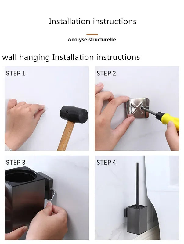 Toilet Brush Holder Wall Mounted