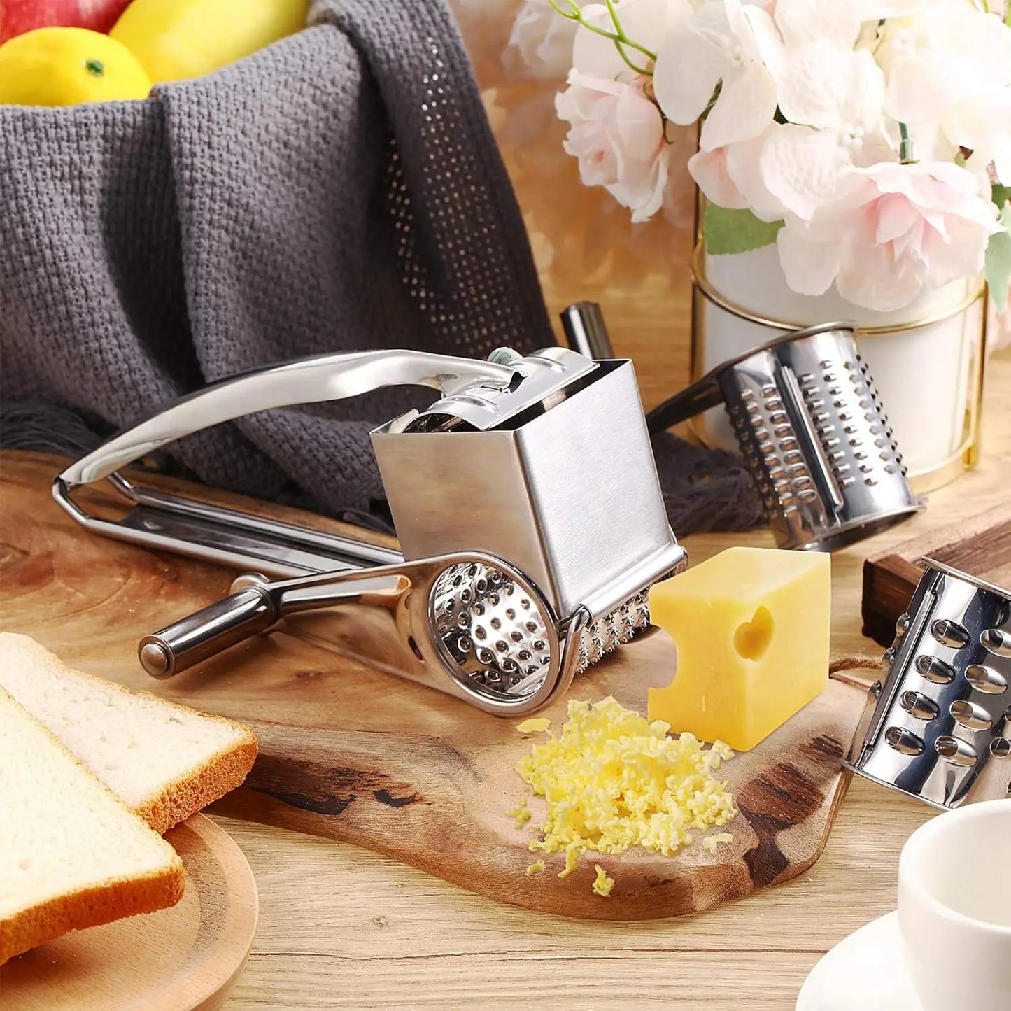 Rotary Cheese Grater Stainless Steel Handheld