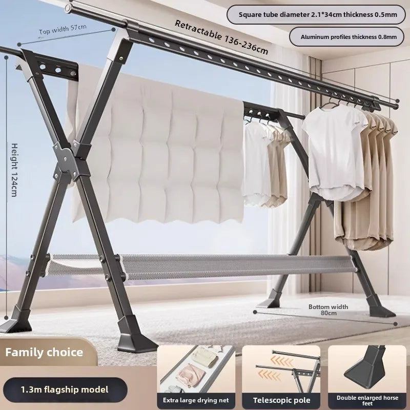 Floor-to-ceiling drying rack