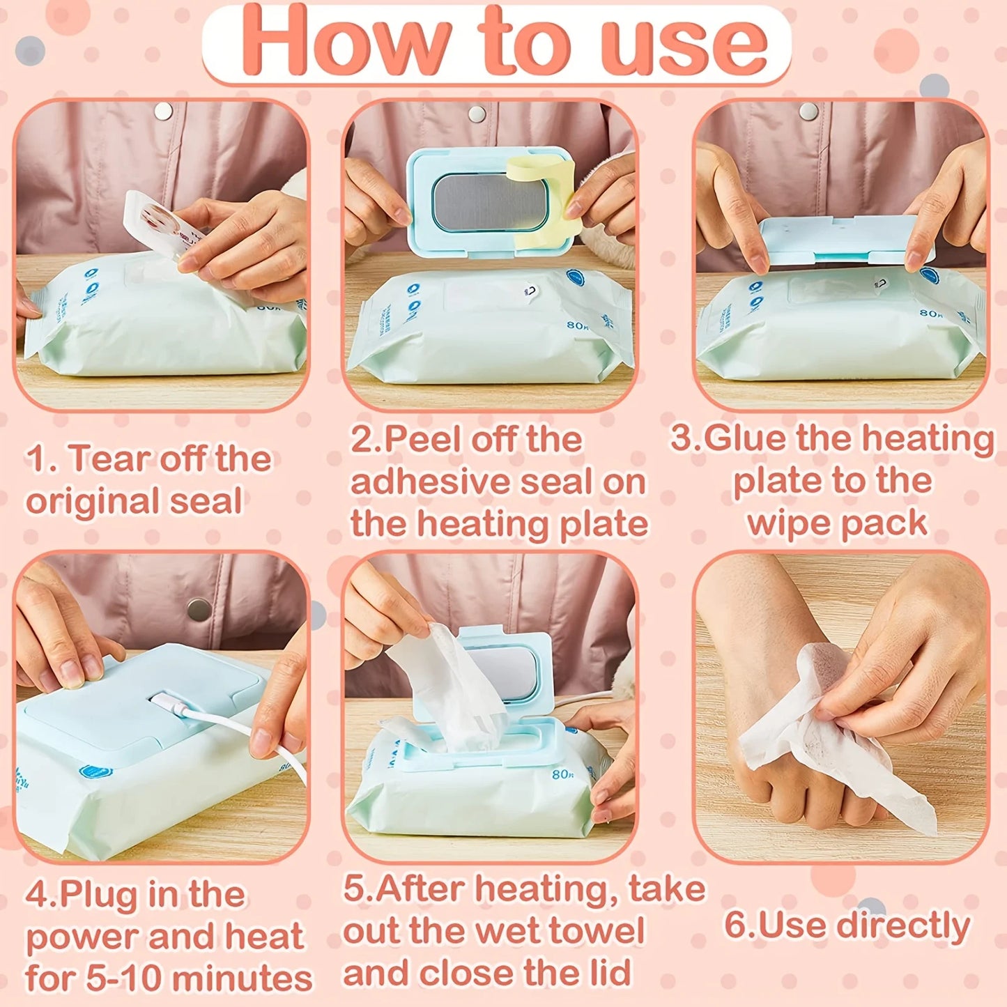 USB Mini Portable Baby Wipe Warmer