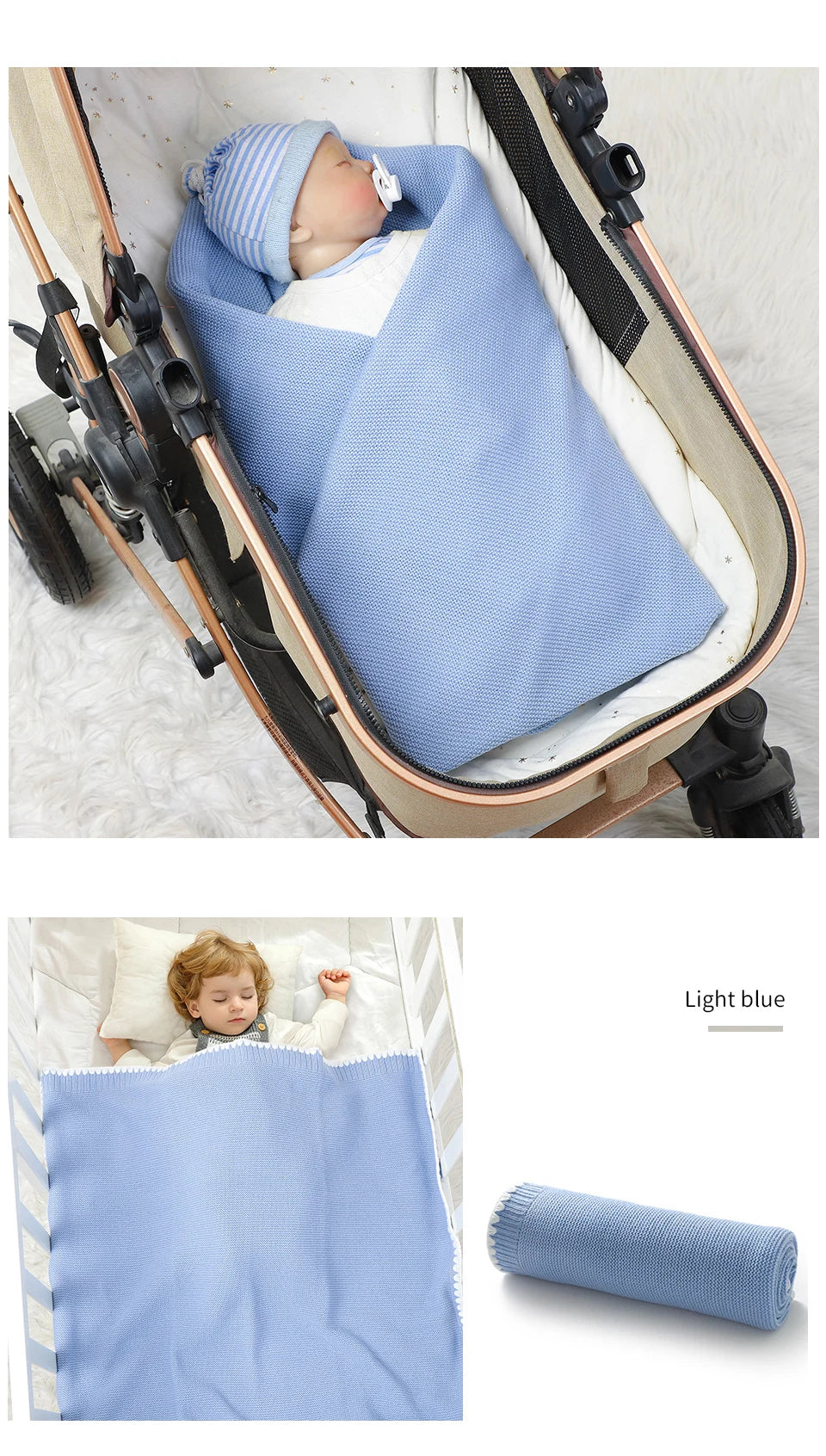 Solid Baby Receiving Blankets for Girl & Boy