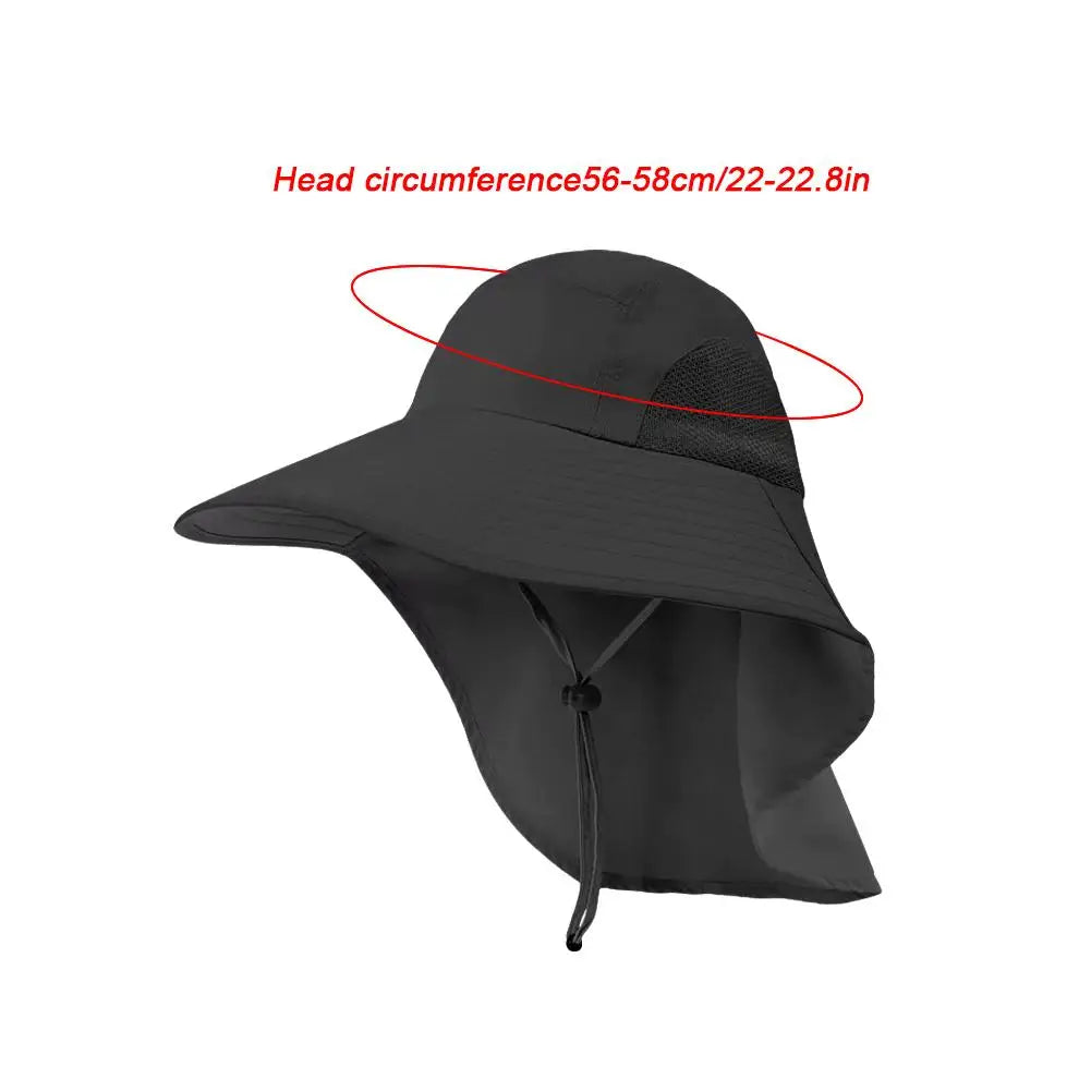 Wide Brim Sun Hat with Neck Flap