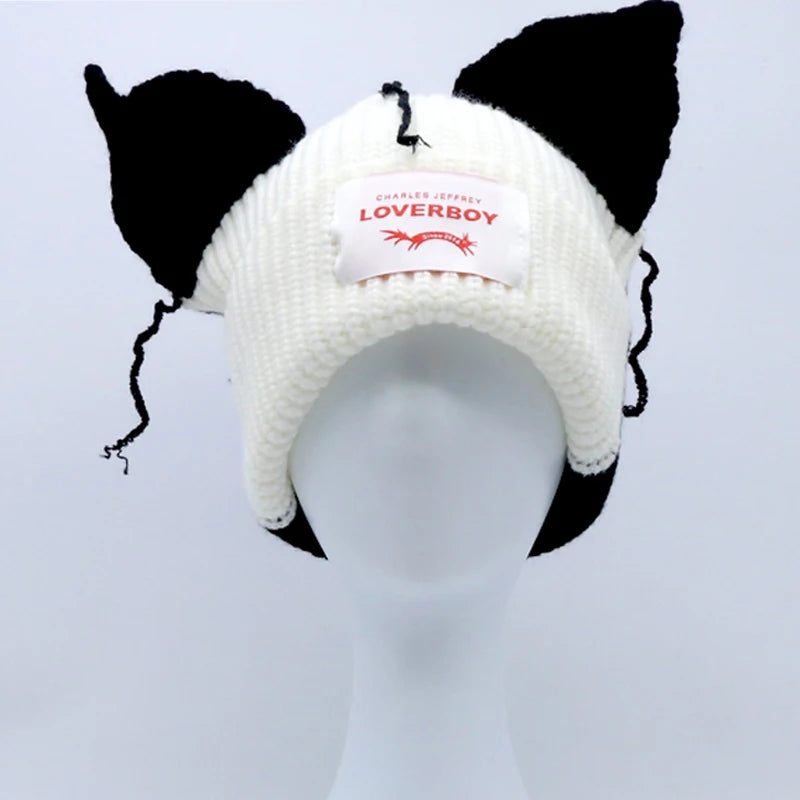 Long fox Ears Knitted Hat