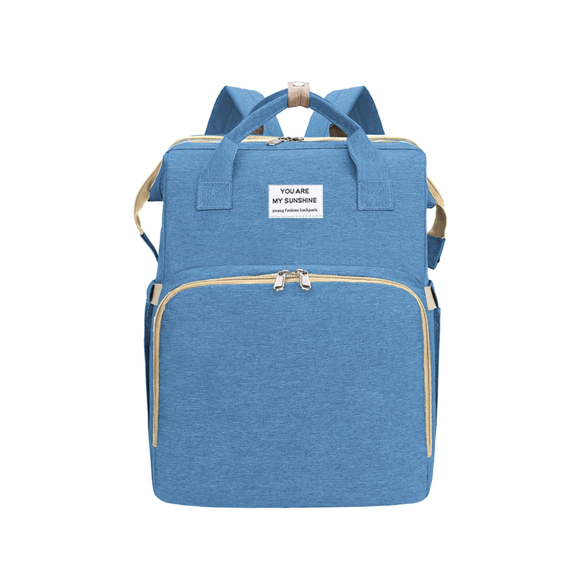 Foldable bed diaper bag with changing station