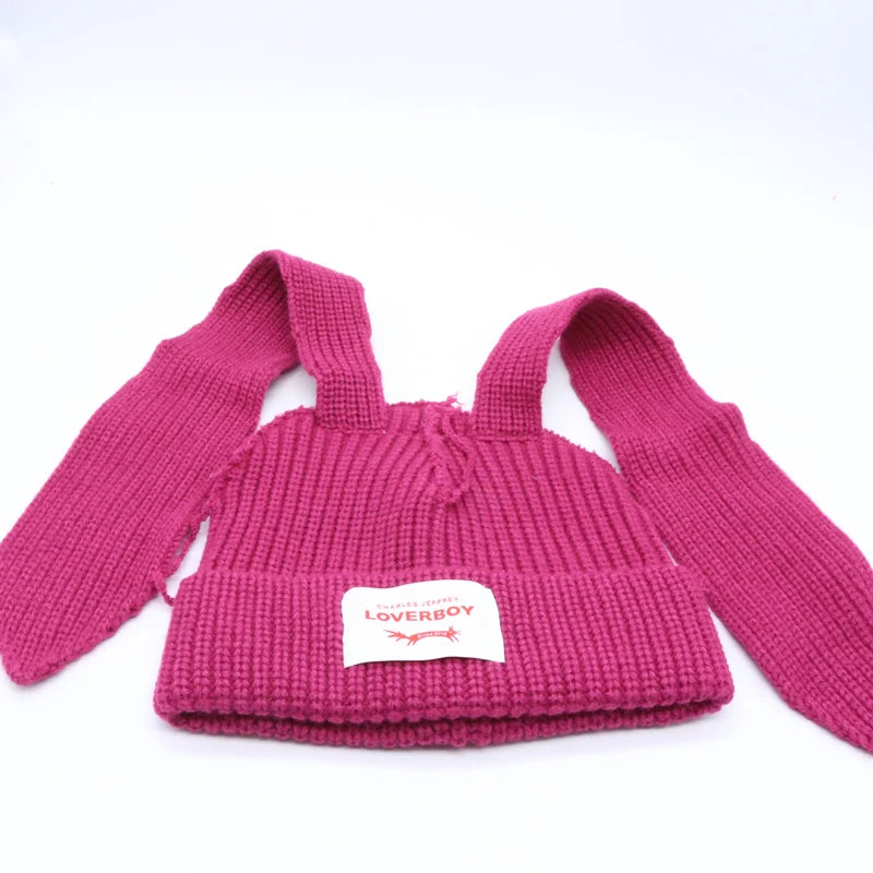 Long fox Ears Knitted Hat