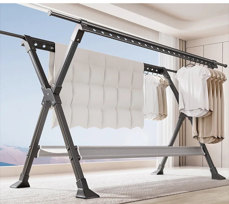 Floor-to-ceiling drying rack