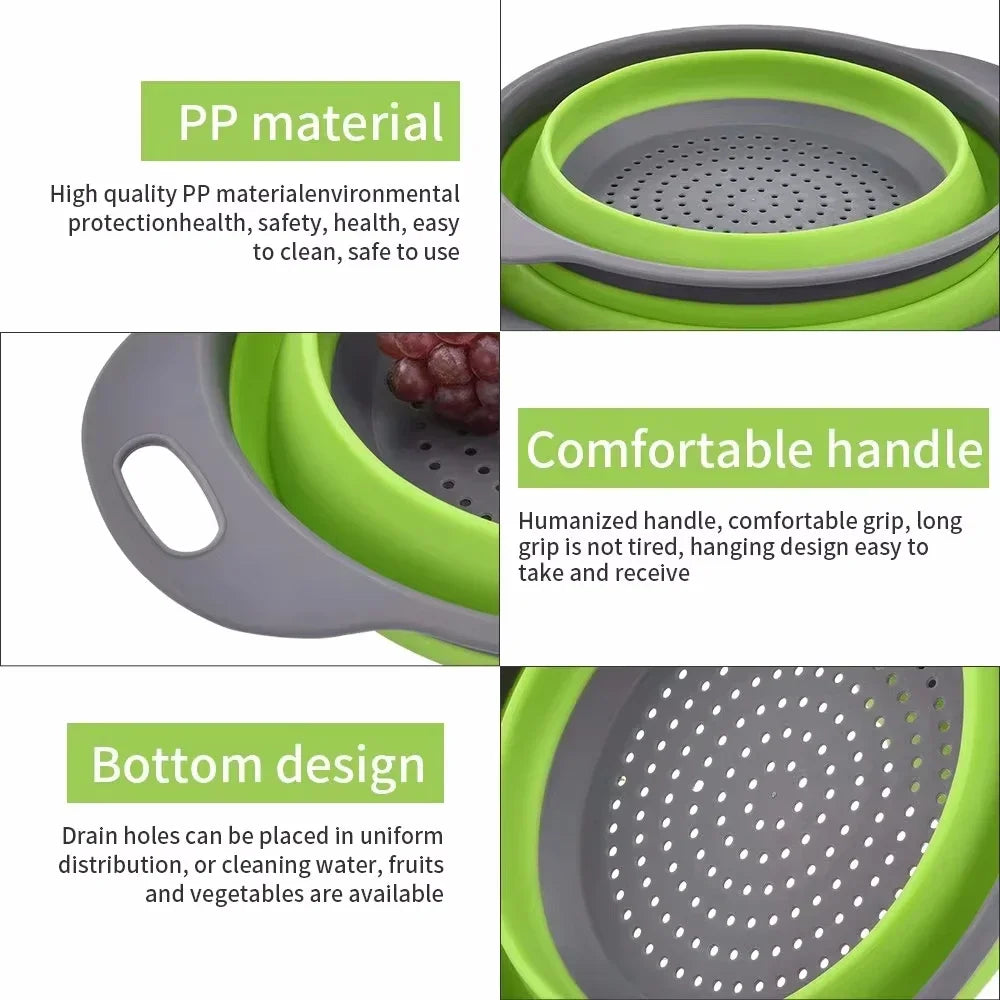 Round Collapsible Colander Silicone