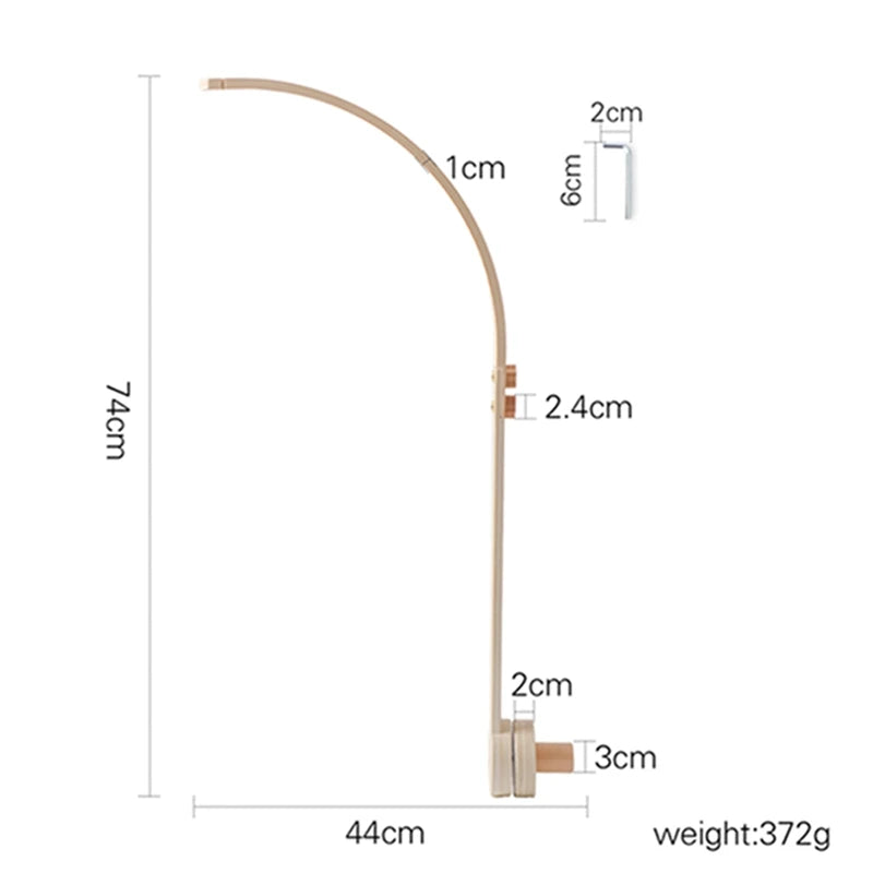 Baby Wooden Bed Bell Bracket - Soothing Mobile Toy