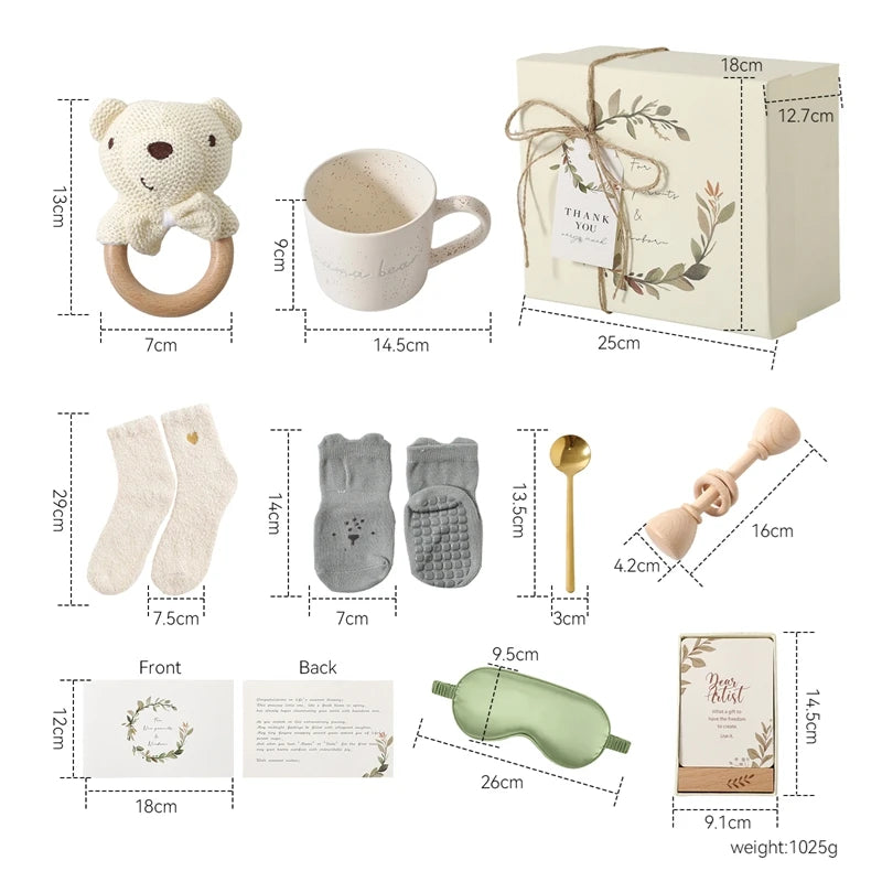 Baby Bathing Set Gift Box Wooden