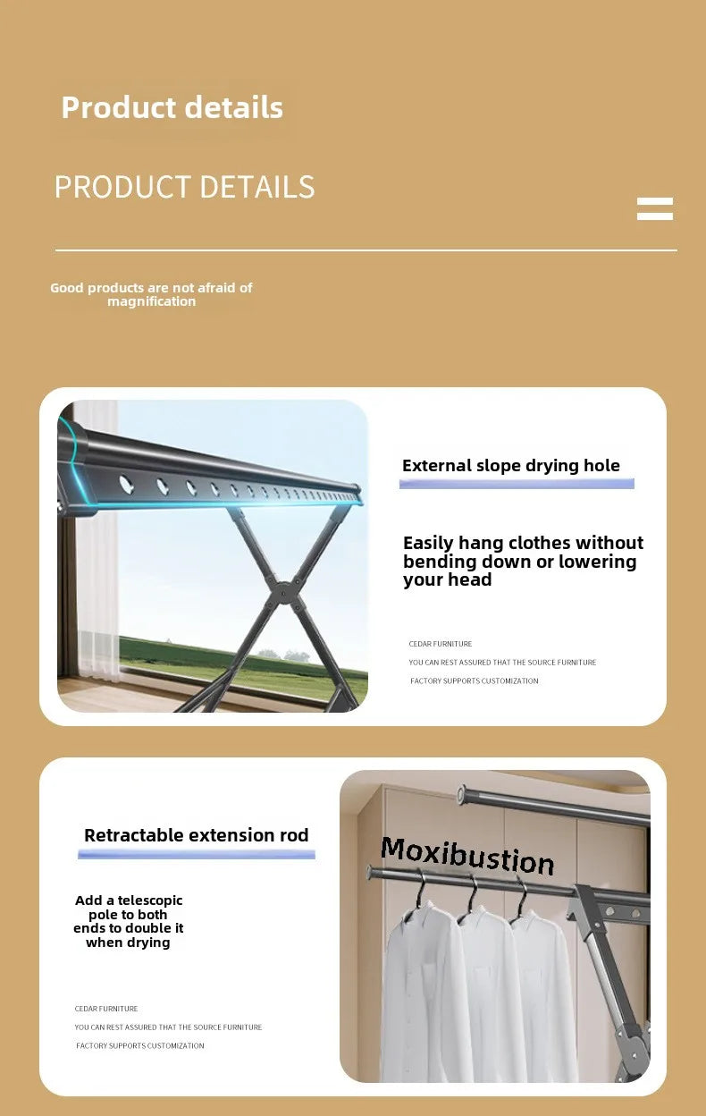 Floor-to-ceiling drying rack