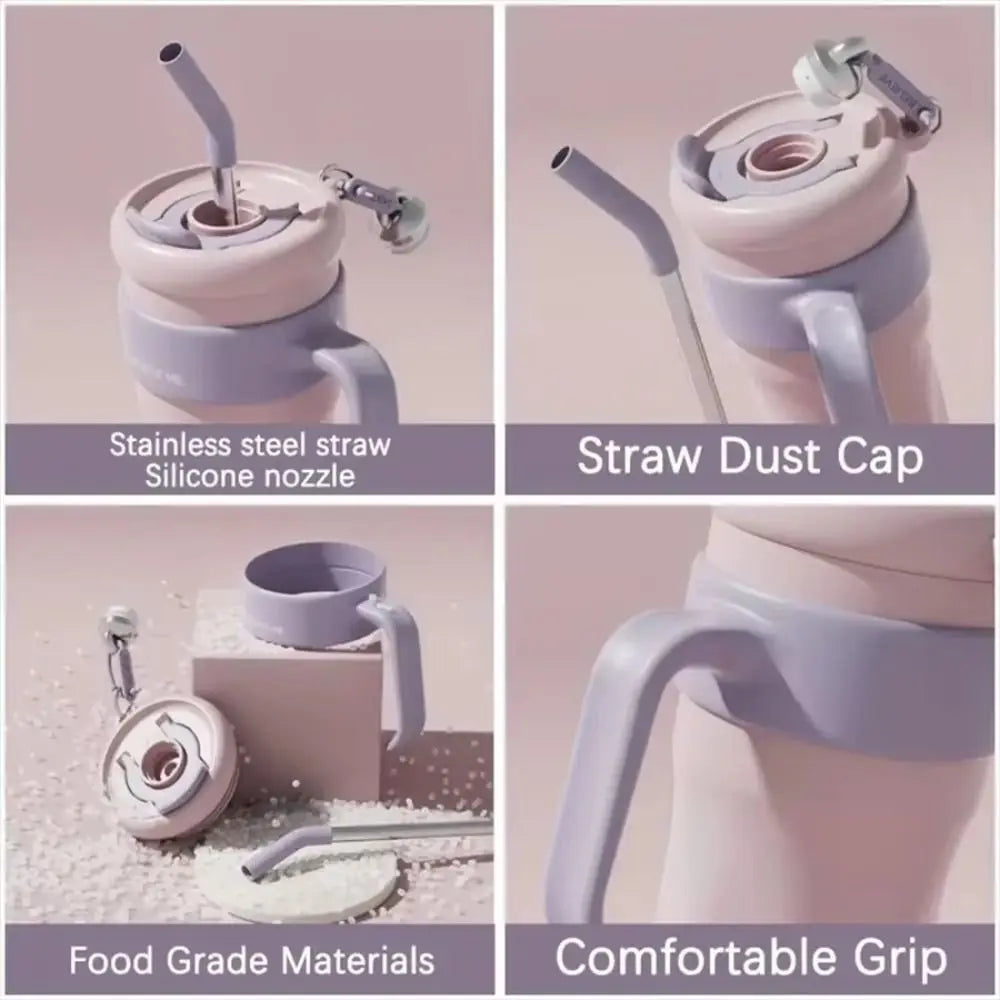 With Straw Insulated Water Bottle