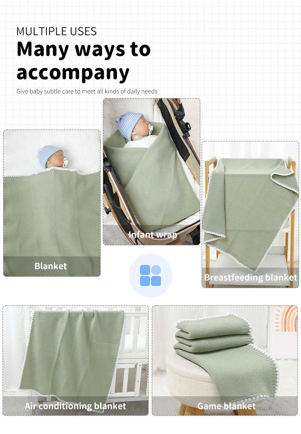 Solid Baby Receiving Blankets for Girl & Boy