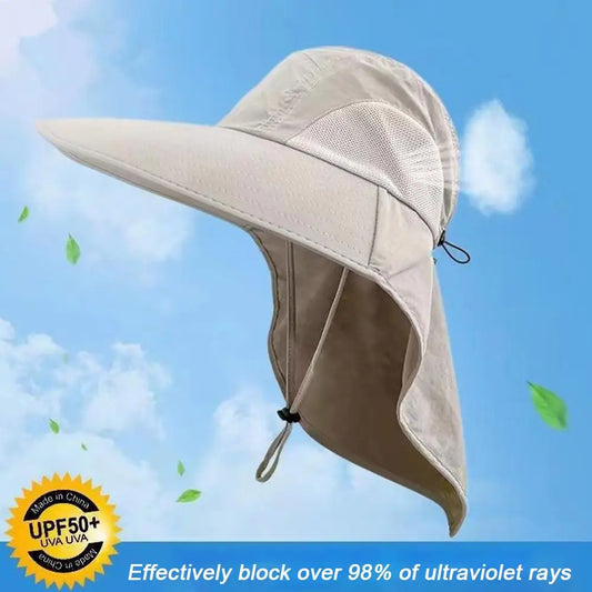 Wide Brim Sun Hat with Neck Flap