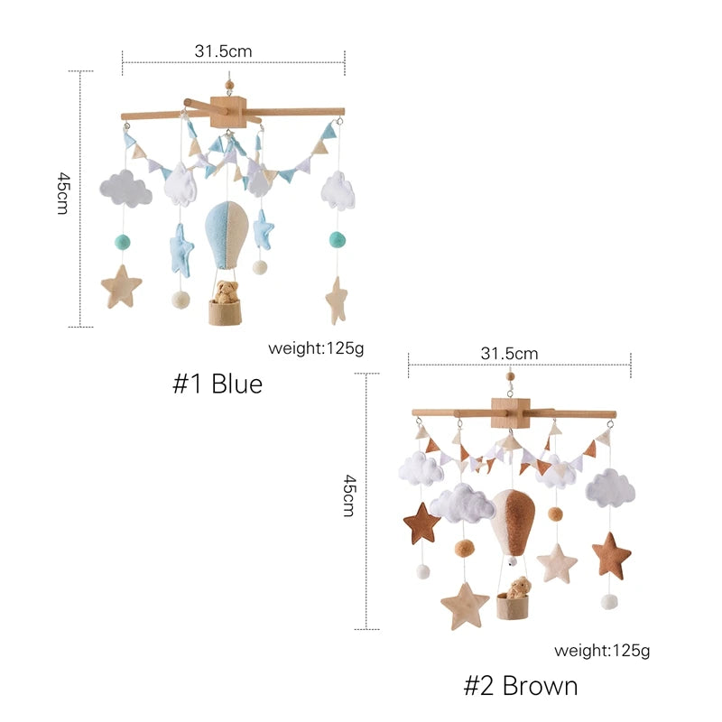 Baby Crib Mobile Wooden Bed