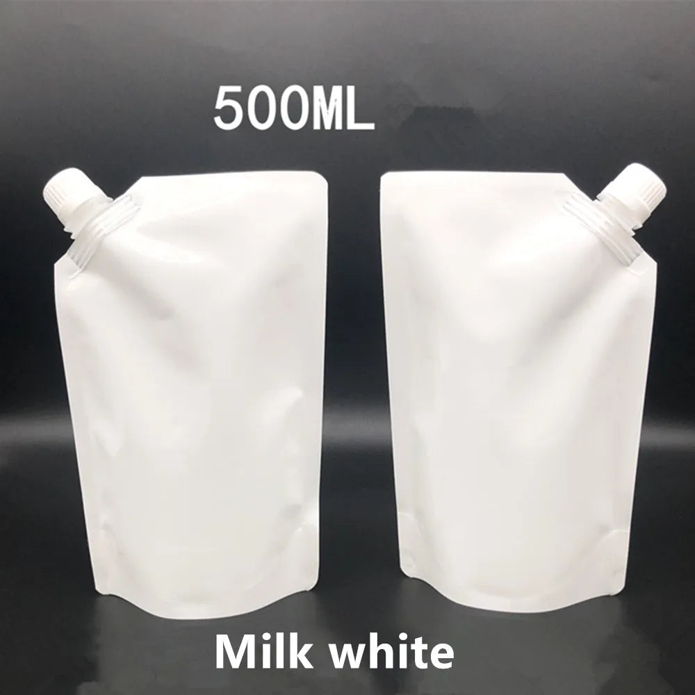 Milky White Standing Up Liquid Packing Bag