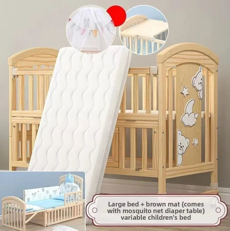 New Solid Wood Baby Crib