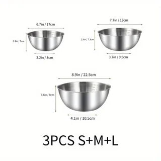3PCS Stainless Steel Mixing Bowl Set