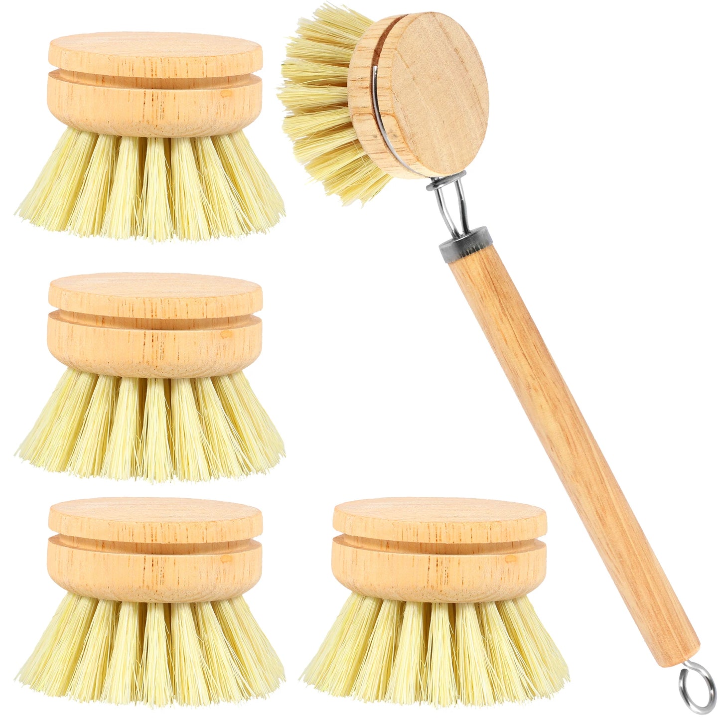 4/5Pcs Bamboo Dish Scrub Brushes