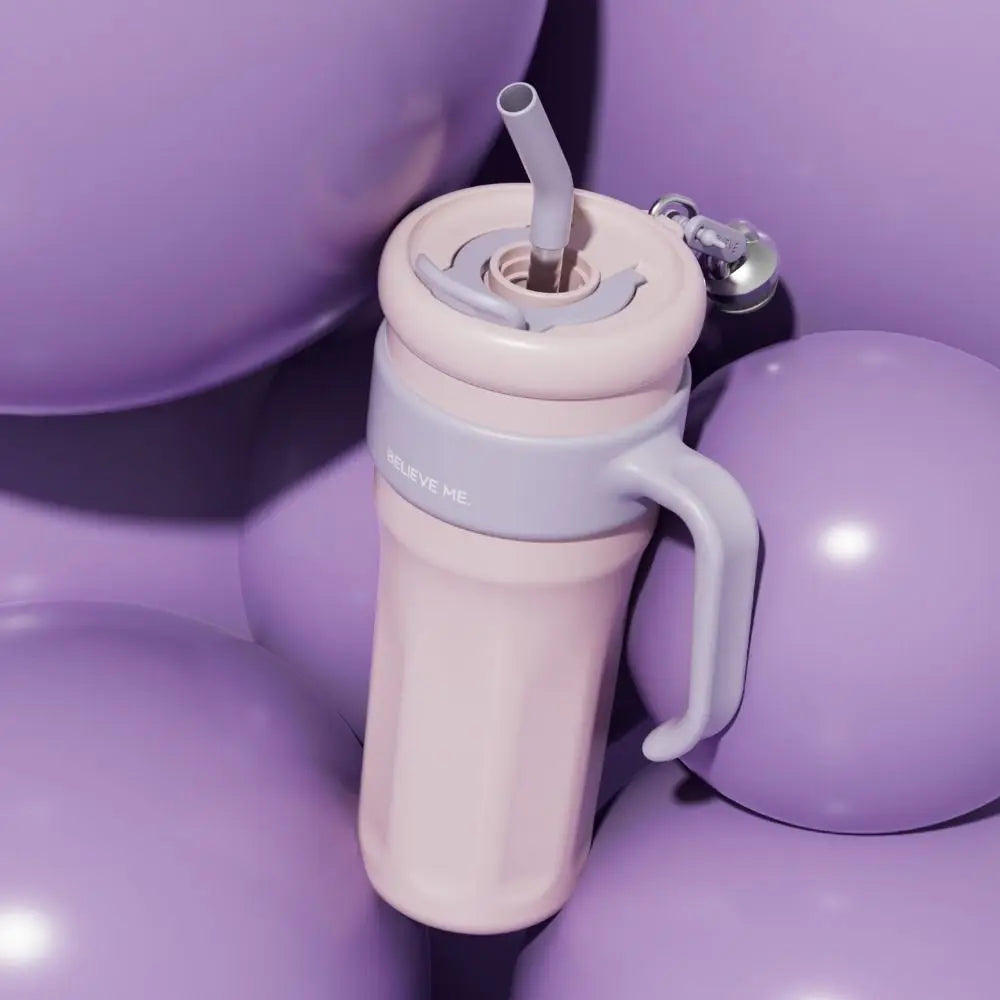 With Straw Insulated Water Bottle