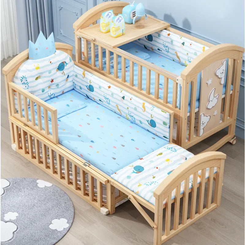 New Solid Wood Baby Crib