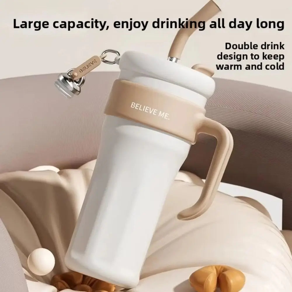 With Straw Insulated Water Bottle