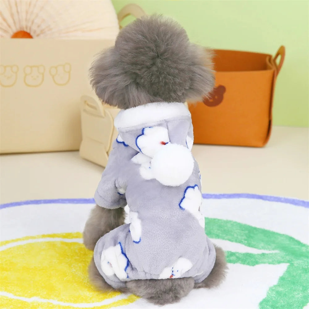 Hooded Fleece Puppy Dog Pajamas