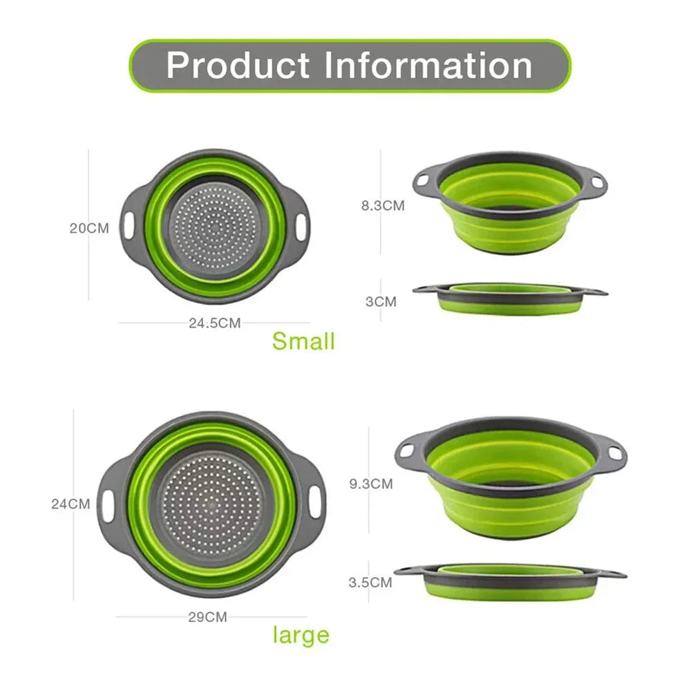 Round Collapsible Colander Silicone